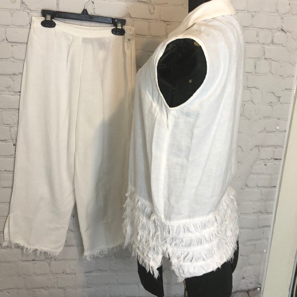 MLLE GABRIELLE WHITE CAPRI OUTFIT SLEEVELESS SZ M - Picture 4 of 9